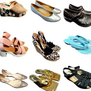 Bulk Women’s Flats Sandals Shoe Lot Of 9 Name Brand Wholesale Reseller Great ROI